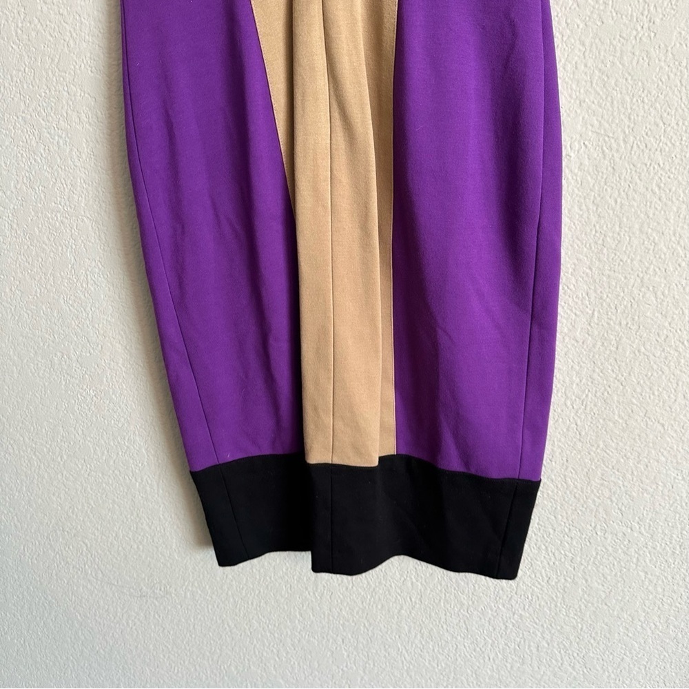 Cache Women's Size 2 Purple Black Tan Contour Colorblock Dress Sheath
Fitted! - Picture 9 of 14